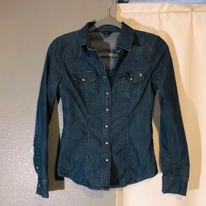 Guess denim long sleeve shirt